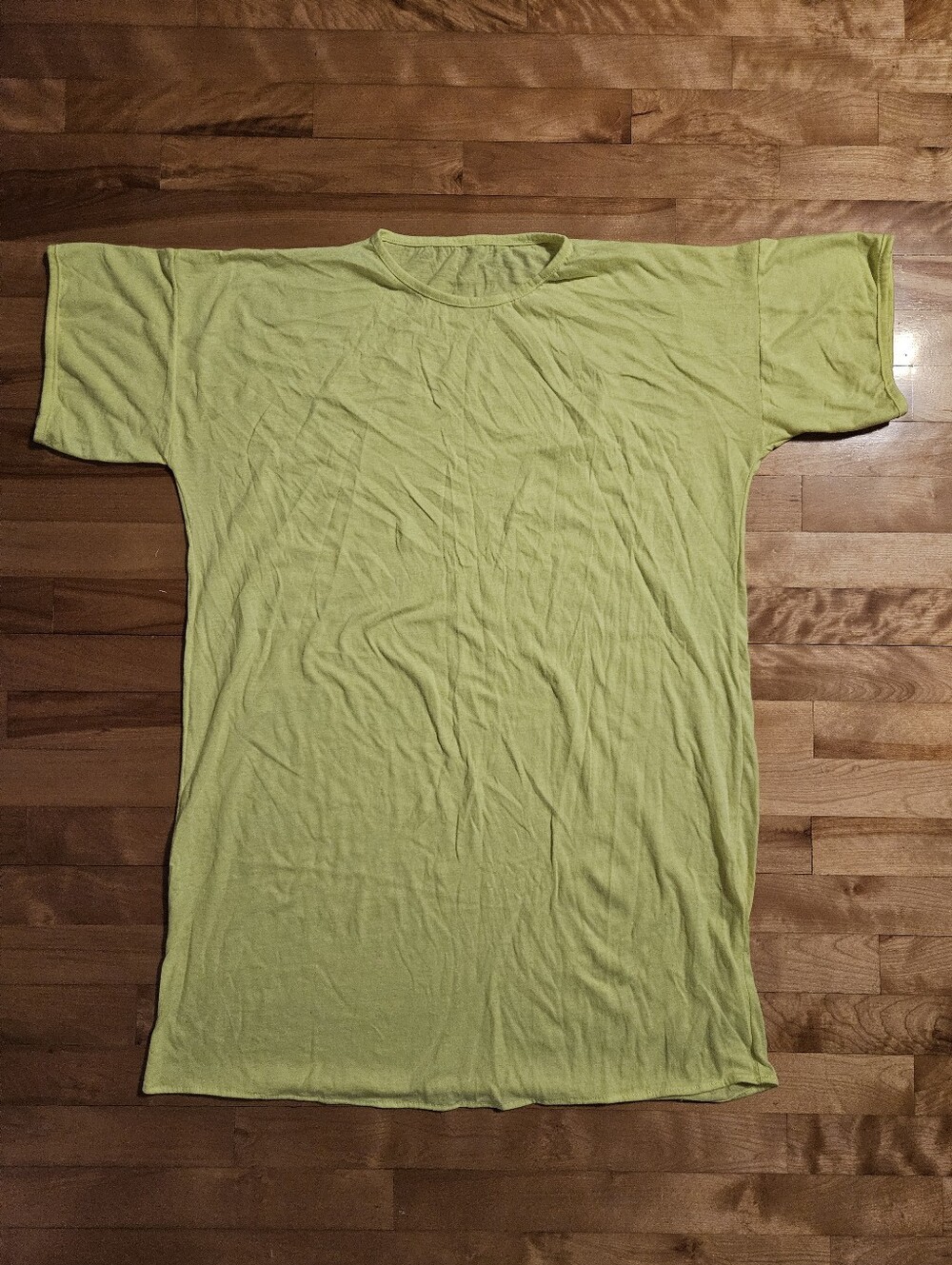 Fluorescent Yellow Long T-Shirt Or Beach Coverup